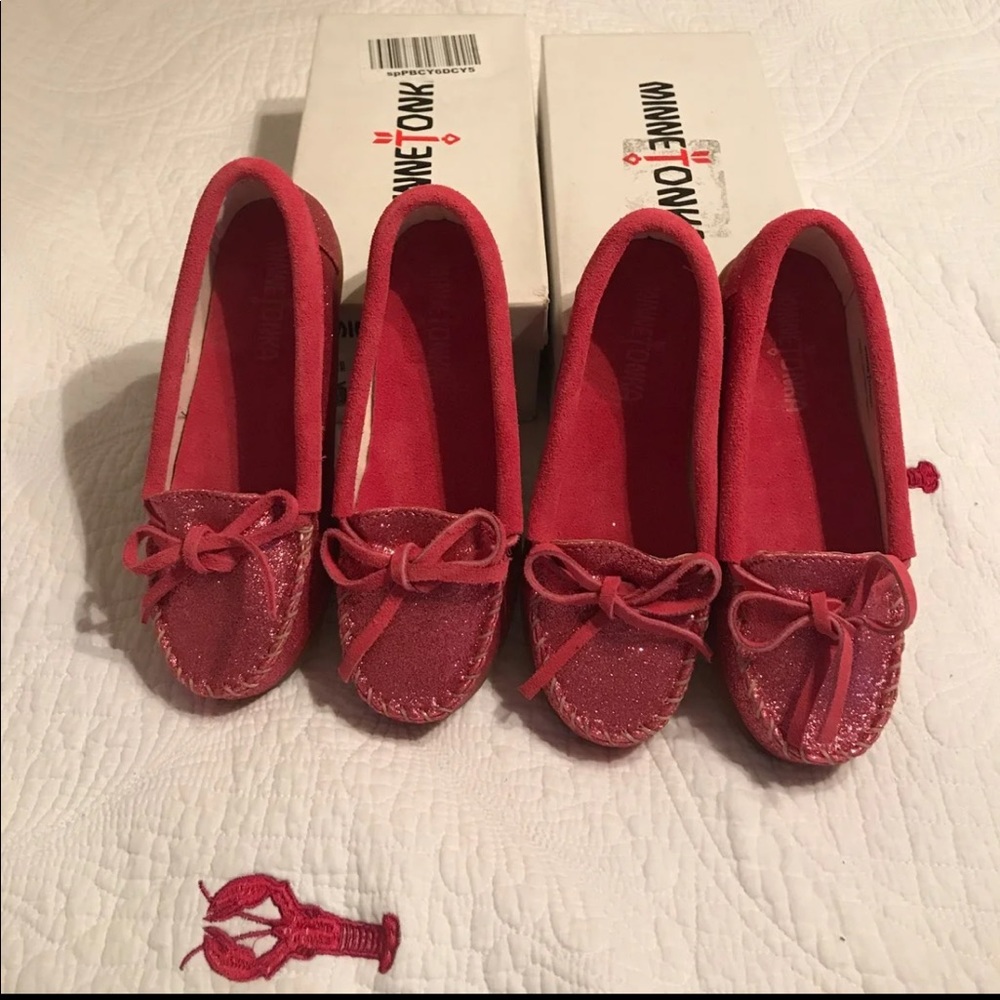 Minnetonka Hot Pink Moccasins (2 Pairs )